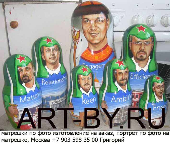 портрет по фото на матрешке 